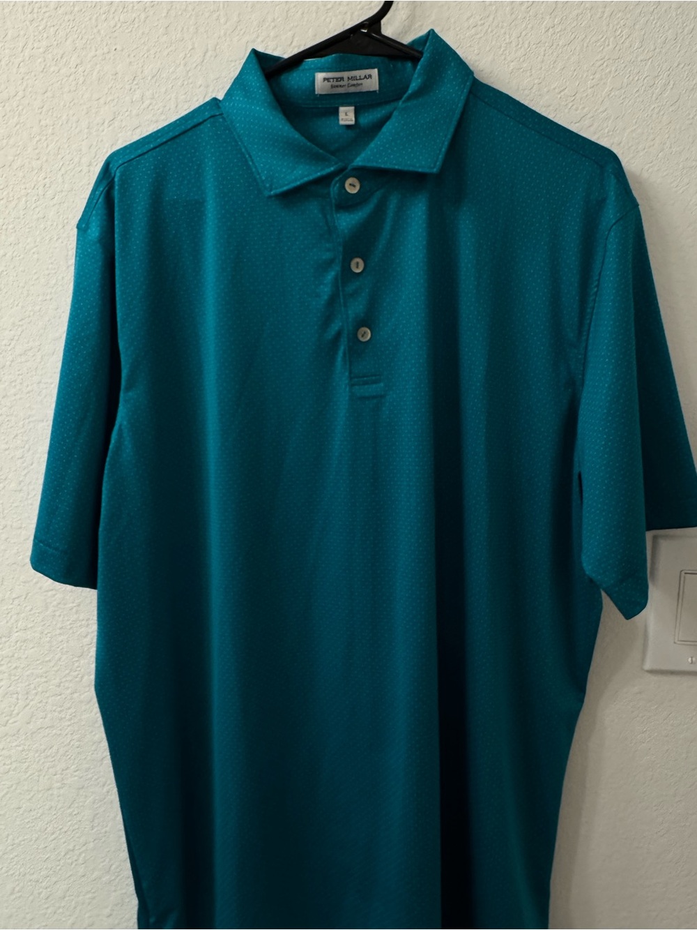 Peter Millar Teal Short-Sleeve Performance Polo